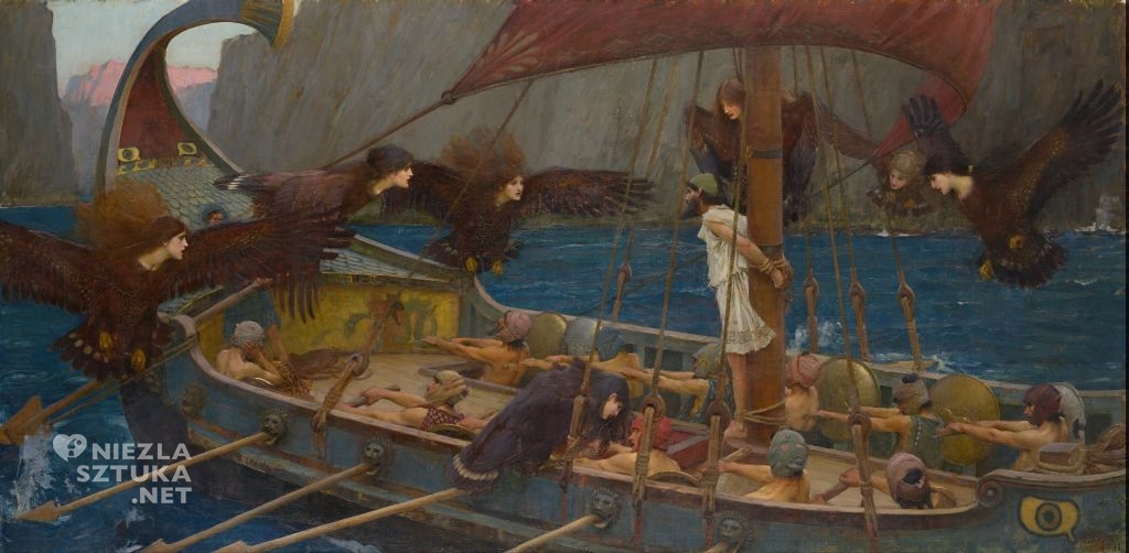 John William Waterhouse, Ulisses i syreny prerafaelici malarstwo sztuka XIX wieku