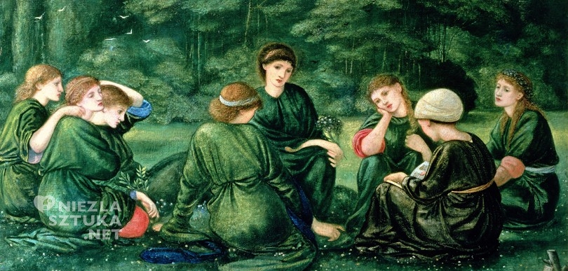 Sir Edward Coley Burne-Jones, Zielone lato prerafaelici malarstwo sztuka XIX wieku