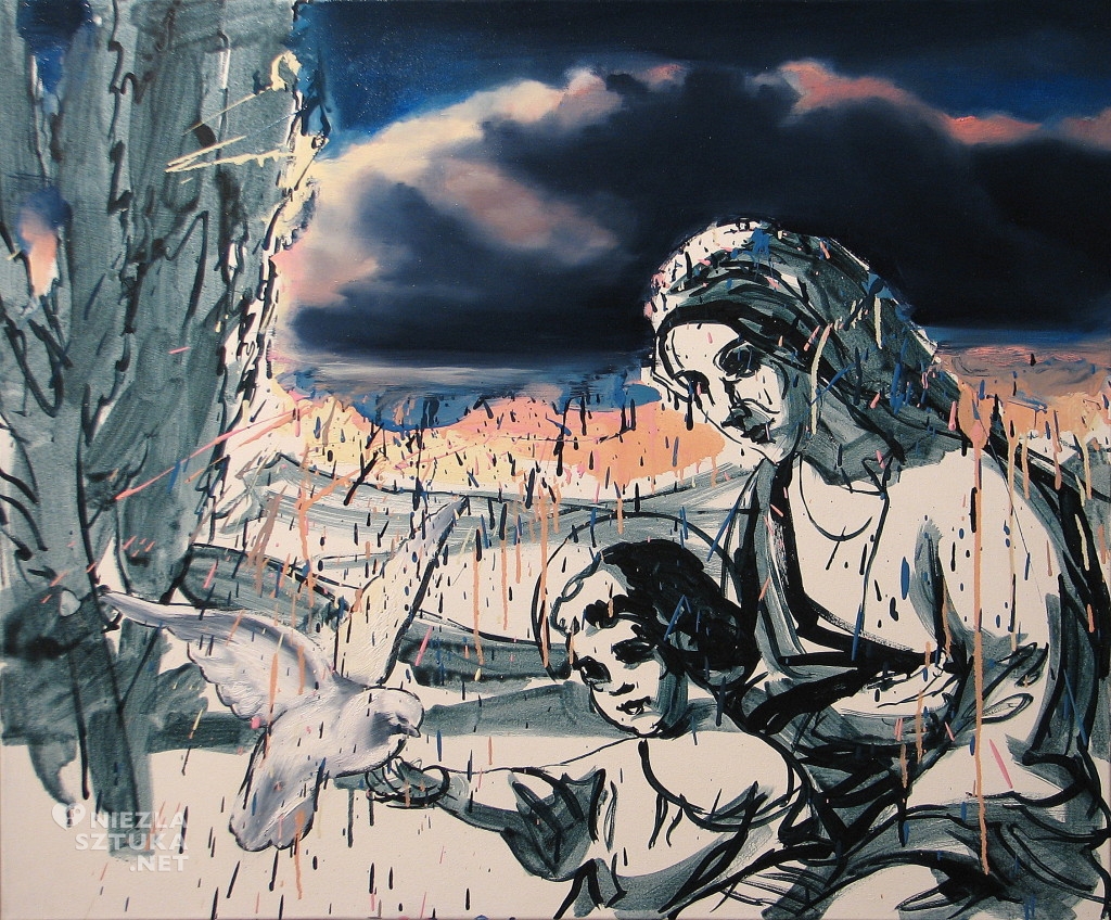 'Między niebem a ziemią', 2013, 75x90 cm, olej, płótno