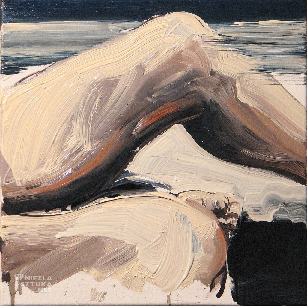 'Na kolanie malowane III.', 2014, 40x40 cm, olej na płółtnie