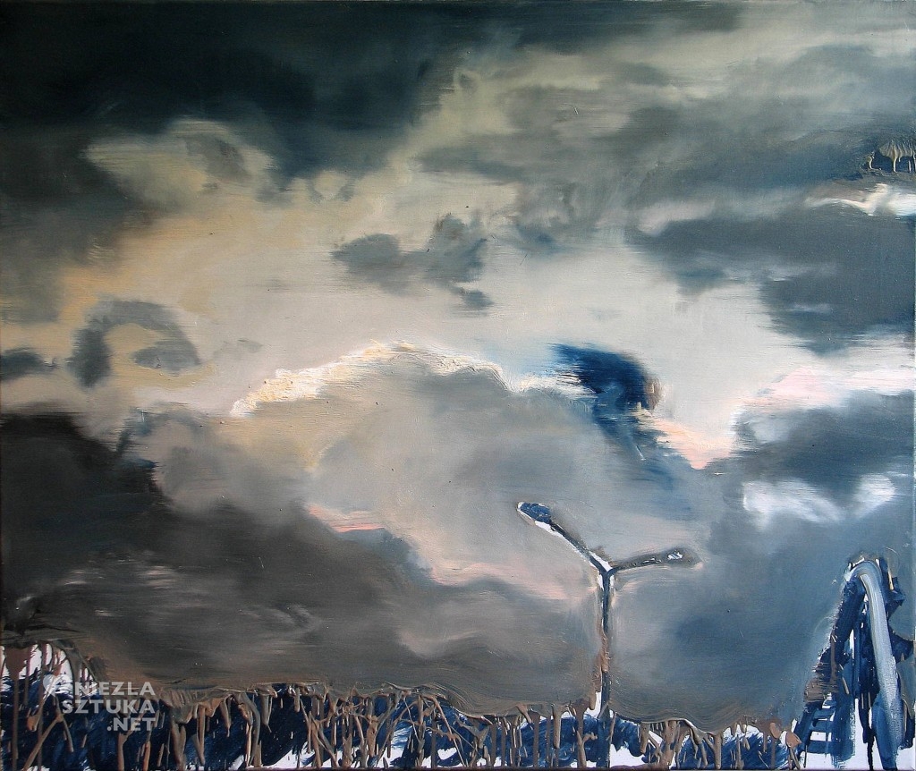 'Ponad wierzchołkami drzew zawisło niebo', 2014, 80x95 cm, olej na płótnie