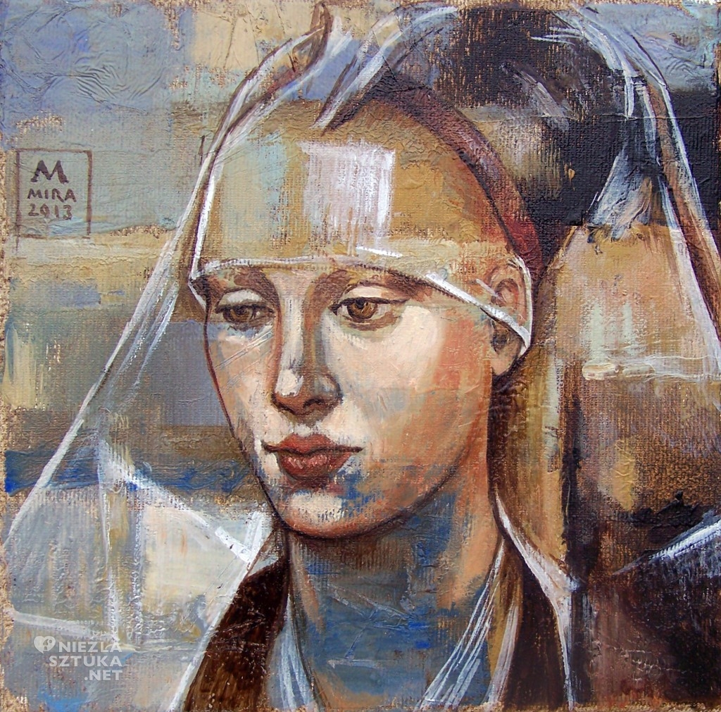 Kobieta w muėlinach 20x20 cm olej 2013