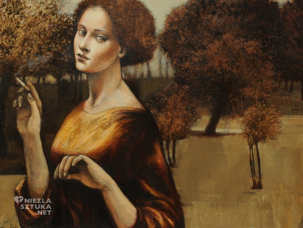 Kobieta z papierosem 2013 65x50 cm