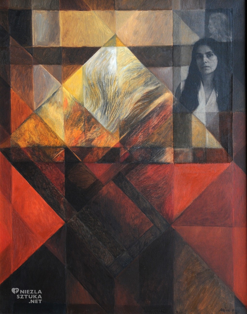 Kwadrat z autoportretem 2000 92x73 cm maąy