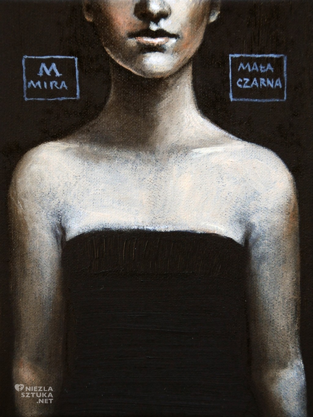 Mira Skoczek-Wojnicka Maąa czarna olej 2014 24x18 cm