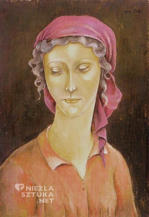 Eugeniusz Żak, Popiersie młodej dziewczyny, ok. 1913, tempera, gwasz na kartonie naklejonym na sklejkę (z kolekcji Krzysztofa Musiała)