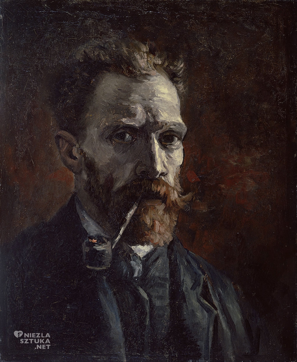 Vincent van Gogh Self-portrait with pipe