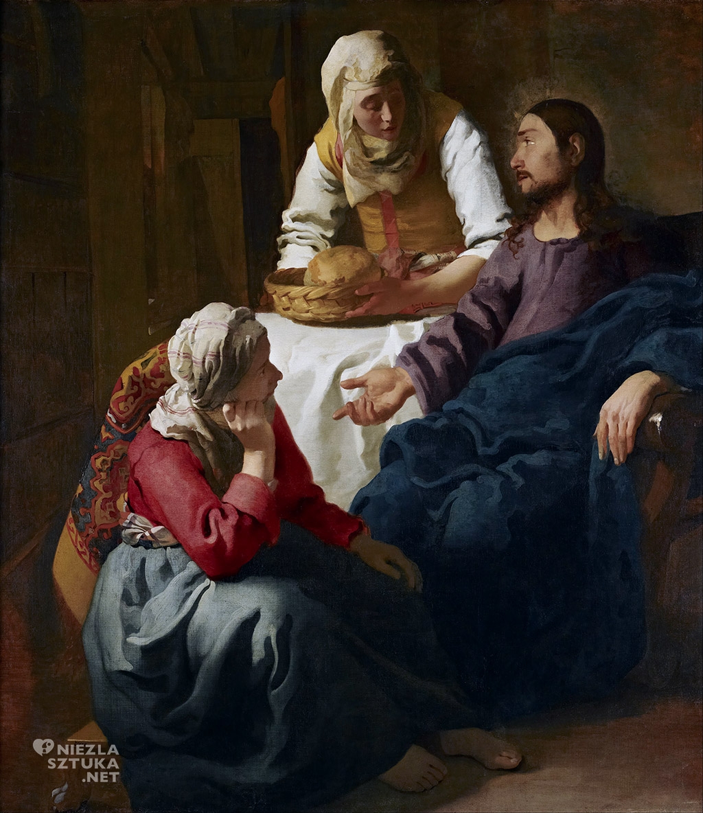 Johannes Vermeer Vermeer Chrystus w domu Marii i Marty, ok. 1654 - 55, National Gallery of Scotland, Edynburg