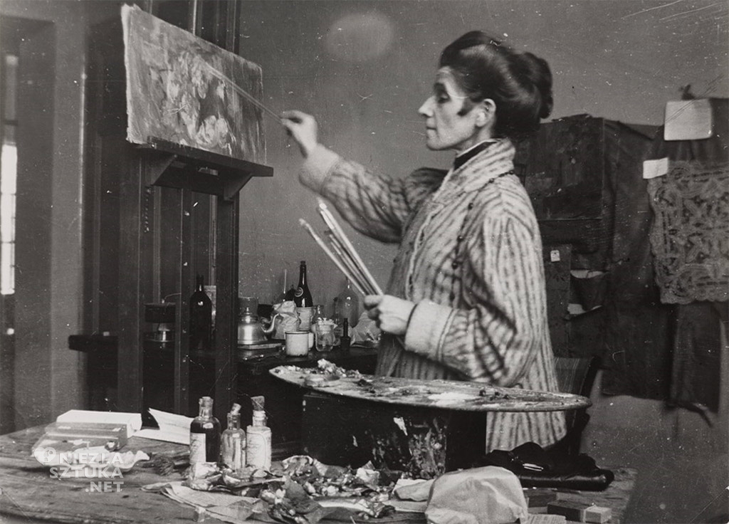 Olga Boznańska w pracowni w Krakowie, 1920, MNW