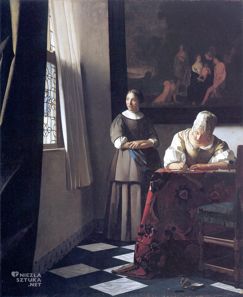 Johannes Vermeer Pisząca list, ok. 1670-1671, Beit Collection, Blessington, Irlandia