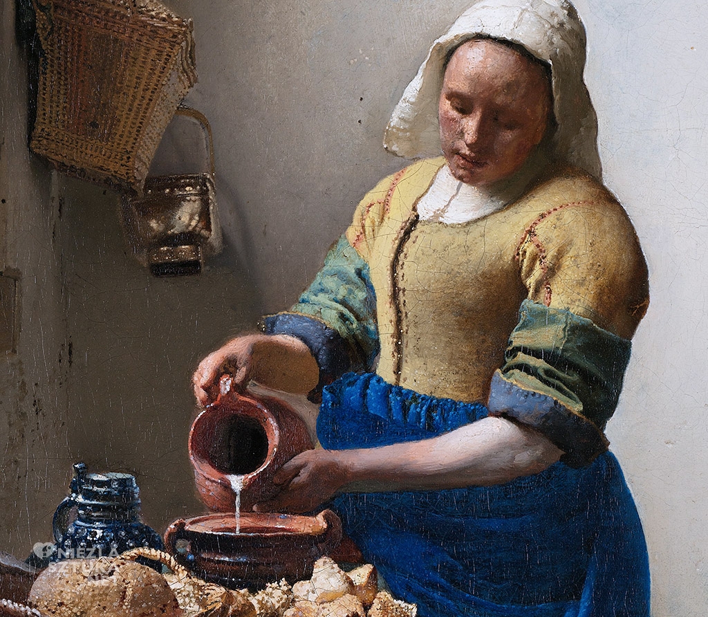 Vermeer <em>Mleczarka</em>,1658-1661, detal