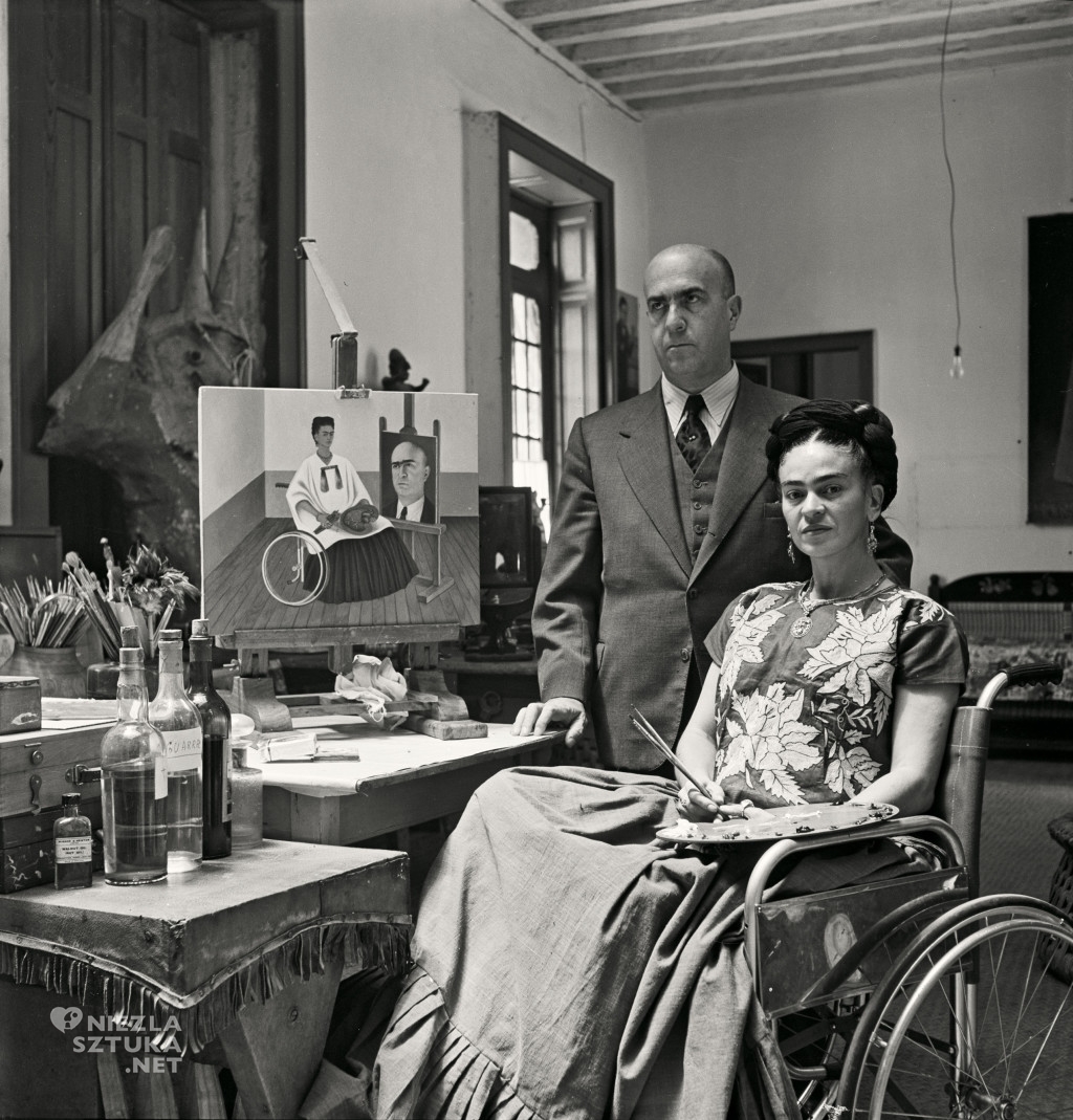 Kahlo At Home With Dr. Juan Farill, 1951. Gisèle Freund:IMEC:Fonds MCC