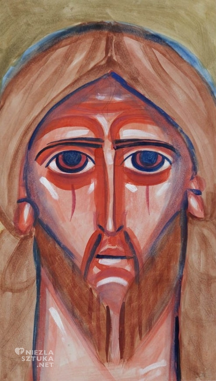 Jerzy Nowosielski, Pantokrator, tempera na kartonie, 60,2 × 34,6 cm, fot. desa.pl