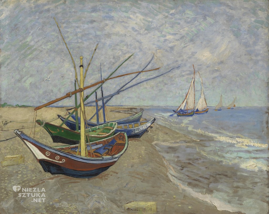 Vincent van Gogh Łodzie rybackie na plaży w Saintes-Maries-de-la-Mer, 1888