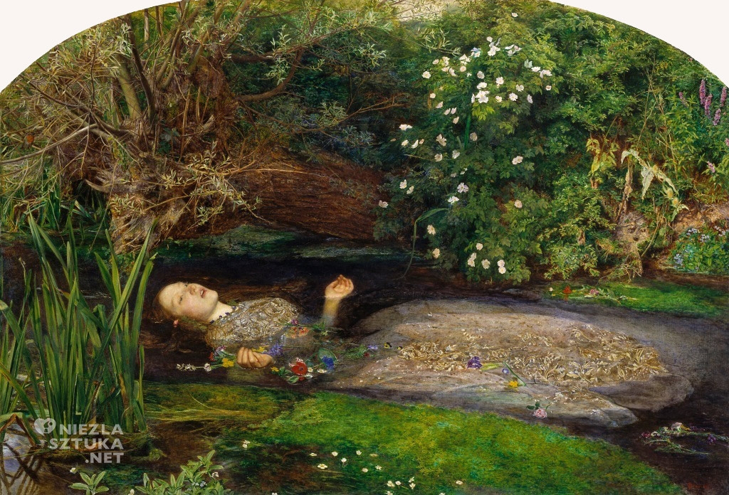 John Everett Millais <em>Ofelia </em>| 1851-1852, <br /> 76,2 × 111,8 cm, olej na płótnie, Tate Britain