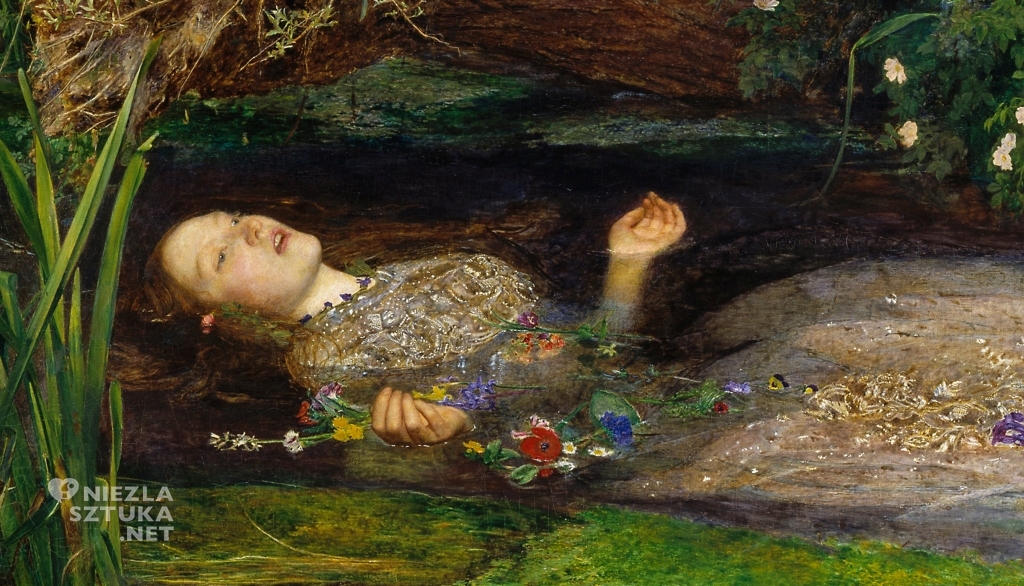 John Everett Millais Ofelia | 1851-1852, 76,2 × 111,8 cm, olej na płótnie, Tate Britain
